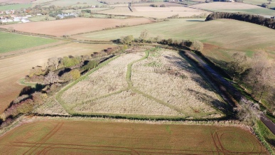 Aerial view of Hayes Furlong Wood looking north toward Belchford